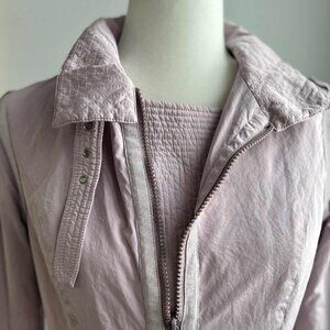 Javier Simorra Dusty Lilac Technical Jacket with Buckled Stand Collar – US 4
